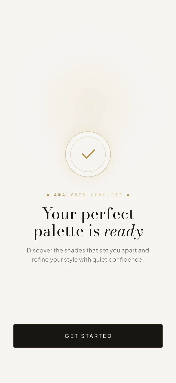 Suited app — selfie analysis complete, season revealed