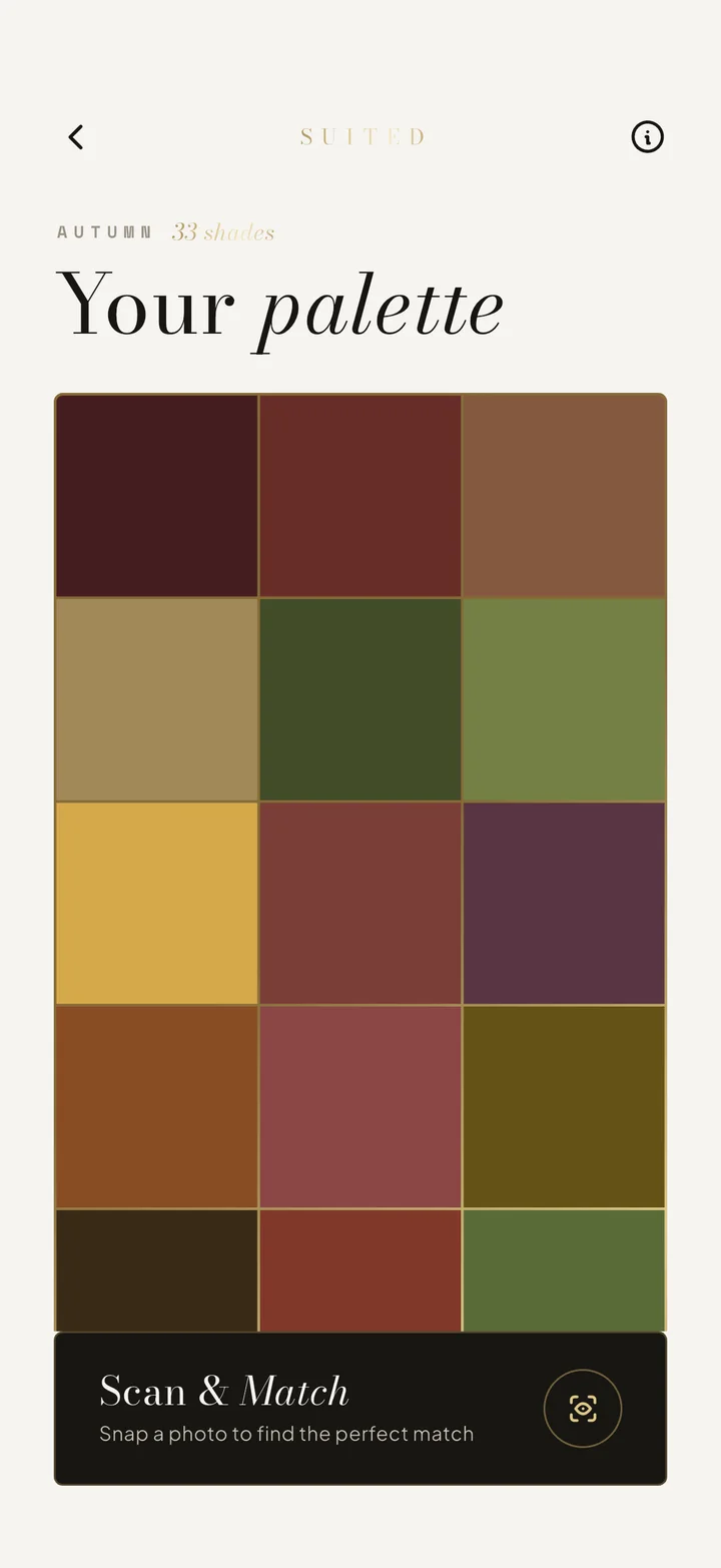 Suited app — your personal colour palette